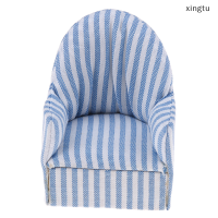 ?[xingtu] 1:12 dollhouse Miniature Furniture stripe โซฟาเก้าอี้สำหรับห้องนั่งเล่นเตียง