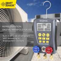 Smart Sensor Pressure Gauge Refrigeration Digital Vacuum Pressure Manifold Tester Meter HVAC Temperature Tester Digital Manifold Gauge Meter HVAC Vacuum Pressure