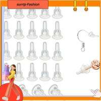 SURRIP FASHION 100pcs 10x6mm ต่างหูหลังต่างหู นุ่มนุ่มๆ ฝาครอบเต็มรูปแบบ จุกปิดต่างหูด้านหลัง อุปกรณ์เครื่องประดับอัญมณี ซิลิโคนทำจากซิลิโคน แผ่นรองนิรภัย สำหรับต่างหูตะขอกระดุม