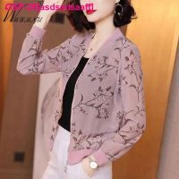 Asdsadsaaff Coreana Impressão Chiffon Jaqueta Rosa Leve Bombardeiro แจ๊กเก็ต Feminino Solçto Oversize Verchaqueta Proteão ดวงอาทิตย์ Topos