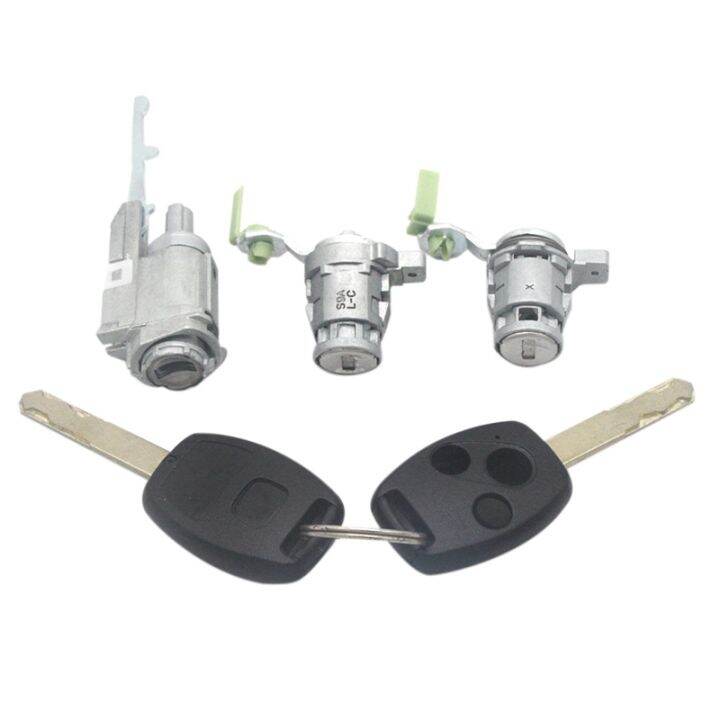 Car Ignition Switch Lock Ignition Switch Barrel Set Lock with Key for Honda Civic CRV 20022006