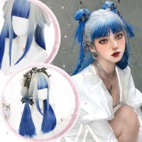 Blue And White Gradient Lolita Long Straight Hair With Bangs Synthetic Wig Womens JK Natural Heat-Resistant Wig [ Hot sell ] Toy Center 2