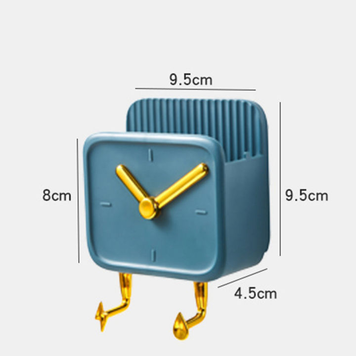 สงสัย-พร้อมตะขอกล่องเก็บเอนกประสงค์รูปนาฬิกาสี่เหลี่ยมที่ยึดผนังสำหรับข้างเตียงสำหรับห้องพัก