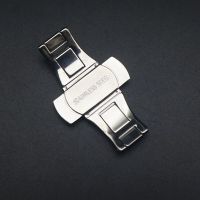 ：》《{ Watch Accessories Double Push Automatic Butterfly Watchband Buckle Steel Folding Clasp Metal Men Women Watch  Button 4Mm 5Mm 6Mm