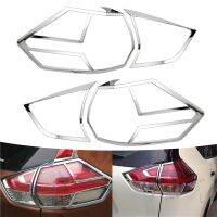 Car Rear Trunk Headlight Tail Light Lamp Cover Trim ABS Chrome Silver Accessories for Nissan Rogue X-Trail 2014-2019