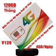 Sim 3G 4G Viettel V120 KM 62GB Tháng Gemhome, Gọi miễn phí nội mạng thumbnail