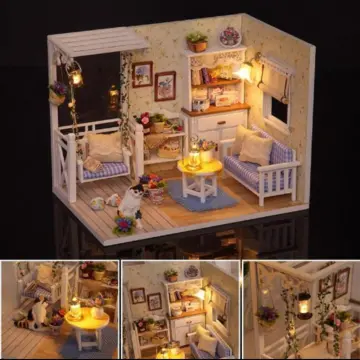 NHÀ BÚP BÊ TÍ HON 2 TẦNG  DIY miniature dollhouse Pink loft  Lắp ráp nhà  mô hình Chim Xinh  YouTube
