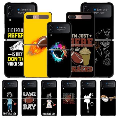 Z-Flip4 Back Flip [hot]Phone Samsung Pattern Hard 3 Anti-Drop Tennis 4 5G Black Galaxy Cases Cover Rugby ZFlip3 Fashion Z For