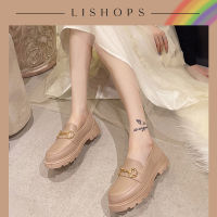 Lishops รุ่นใหม่แนะนำ  รองเท้าโลฟเฟอร์ตกแต่งอะไหล่โลหะสุดปัง ใส่สีไหนก็สวยปังพื้นส้นหนาใส่กับชุดเดรสคือสวยจึ้ง สาวๆคือห้ามพลาด