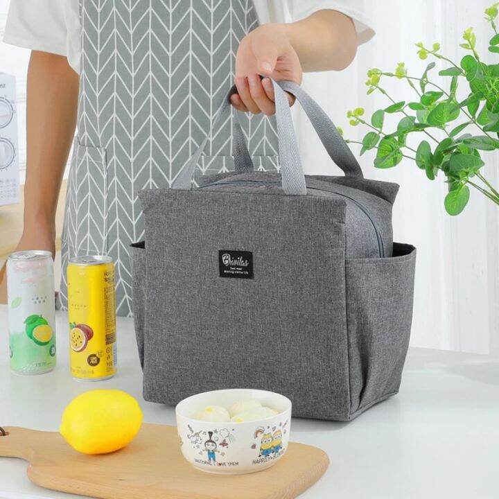 solid-color-lunch-bags-large-capacity-double-side-pockets-handbag-picnic-food-storage-bag-heat-insulation-lunch-box-bag-oxford