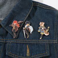 【CC】 Genshin Cartoon Metal Pin Wendi Tartaglia Pins Brooch Ganyu Keqing Xiao Enamel Badge Brooches Lapel Jewelry