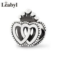 Leabyl New Design Wheat Ears Series Heart Charms fit celet Necklace Silver Love Beads for Couples