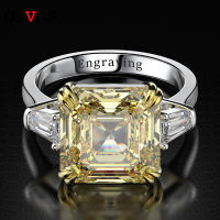 OEVAS 100 925 Sterling Silver Created Moissanite Citrine Diamonds Gemstone Wedding Engagement Ring Fine Jewelry Gift Wholesale