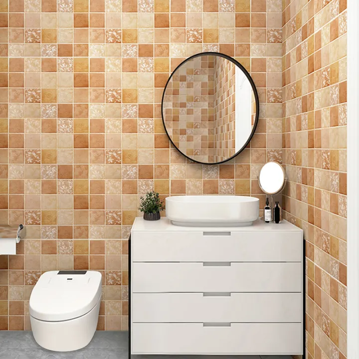 Toilet Wallpaper Self-Adhesive Waterproof Moisture-Proof Bathroom Wall  Stickers Bathroom Renovation Ugly Imitation Tile Kitchen Wall Wallpaper |  Lazada PH