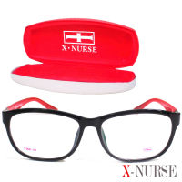 กรอบแว่นตา แว่นตาสำหรับตัดเลนส์ ผู้ชาย ผู้หญิง Fashion รุ่น X-Nurse 5192 C-2 สีดำขาแดง ทรงรี ขาข้อต่อ วัสดุ พลาสติก พีซี เกรด เอ รับตัดเลนส์สายตาเลนส์กันแดดทุกชนิด