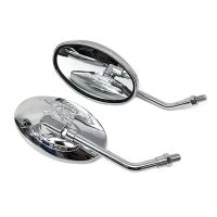 Universal Motorcycle Oval Chrome Rearview Mirrors 10MM Motorbike Side Mirror FOR Suzuki sv650 sv1000 intruder 800 Honda VT125