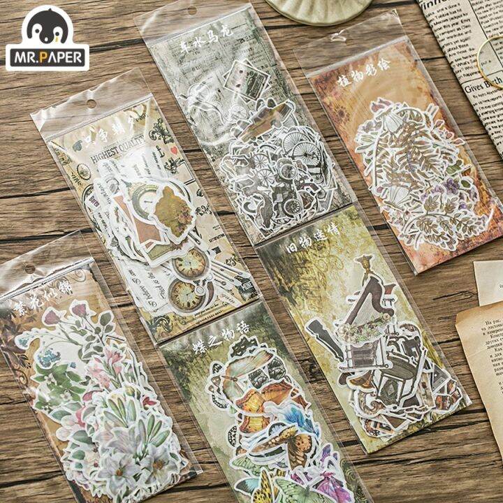 mr-paper-60pcs-bag-vintage-stickers-botanical-nostalgic-victorian-style-hand-account-diy-material-decorative-stationery-sticker