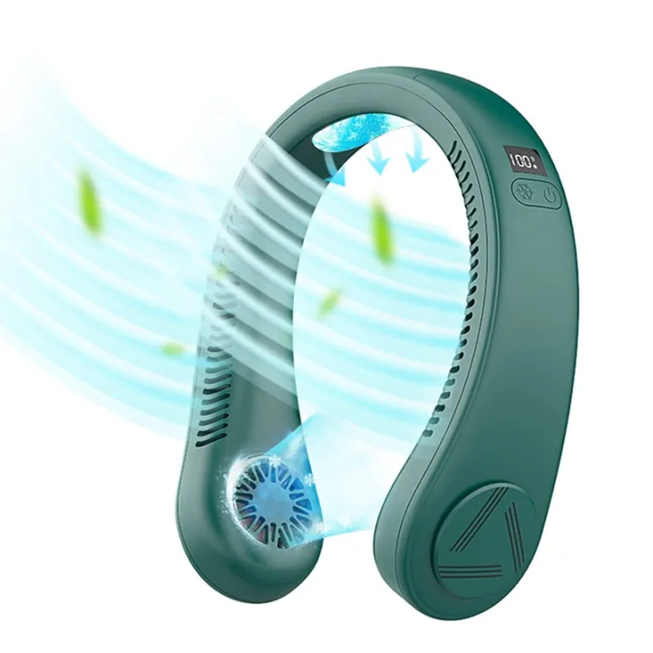 Portable Personal Neck Fan Bladeless Rechargeable Neck Cooler Refrigeration Airneck Cooling