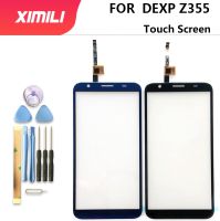 ทดสอบอย่างดี100% 5.5นิ้วสำหรับ DEXP Z355กระจกหน้าจอสัมผัสเซ็นเซอร์ติดกระจก Digitizer สีสีดำสีน้ำเงินด้วยเทป