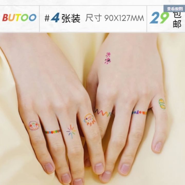 others-butoo-color-cute-tattoo-stickers-waterproof-finger-tattoo-stickers-small-size-color-english-set
