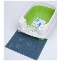 YUANTA แผ่นดักทรายแมว สี่เหลี่ยม แผ่นรองกรงเล็บสัตว์เลี้ยงรั่วซึมได้Rectangle Cat Litter Mat