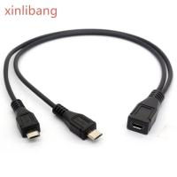 สายไมโคร USB จาก CentBest ไมโคร USBตัวเมียถึง2ไมโคร USB ตัวผู้สายที่เป็นตัวแยกสายชาร์จสำหรับกาแล็คซี่ S5 I9600 Note2 I9500 S4