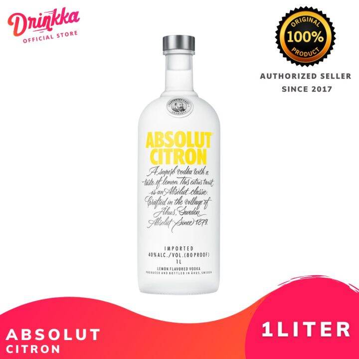 Absolut Citron 1Liter Lemon Flavored Vodka☬ Lazada PH