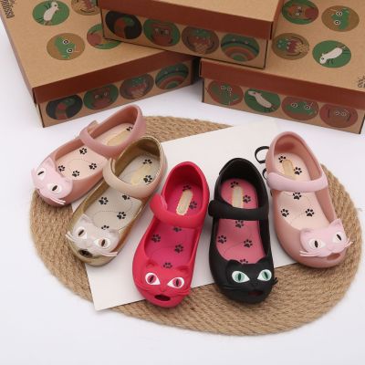 【Free Shipping】2023MelissaˉChildrens Shoes Jelly Shoes Girls Baotou Sandals Summer Casual Velcro Fragrant Shoes