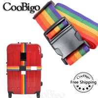 【DT】 hot  1pcs Rainbow Tag Luggage Strap Package Belt Baggage Packing Band Outdoor Travel Suitcase Bag Adjustable