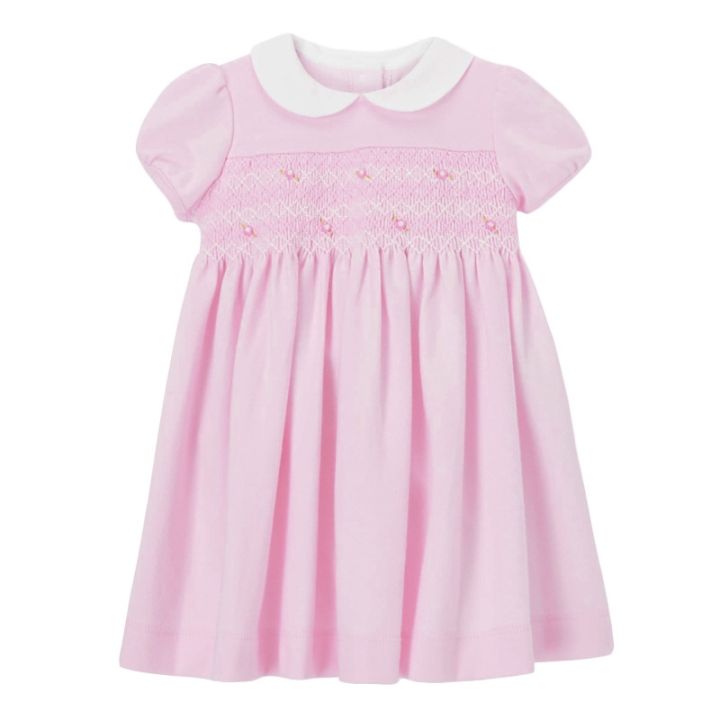 jeansame-dress-เล็กๆน้อยๆ-maven-ที่สง่างามน่ารักเด็กสาวชุดฤดูร้อนสำหรับปีใหม่ผ้าฝ้าย2022เด็กเสื้อผ้าลำลองสีชมพูสำหรับเด็ก2-7ปี