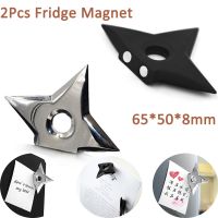 ✾▤ 2Pcs Fashion Fridge Magnet Samurai Shuriken Ninja Dart Triangular Five-pointed Star Refrigerator Message Sticker Photo Decor