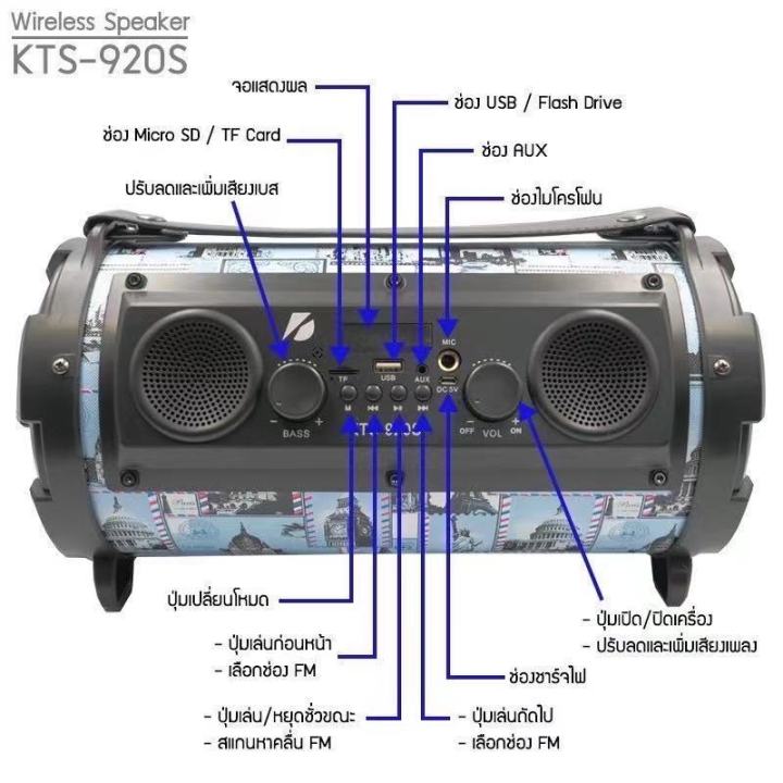 ด่วน-ของมีจำนวนจำกัด-ลำโพงบลูทูธ-รุ่น-kts-920s-มีช่องไมโครโฟน-รองรับ-usb-microsd-aux-fm-ใครยังไม่ลอง-ถือว่าพลาดมาก