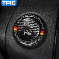 คาร์บอนไฟเบอร์ TPIC สำหรับ Mercedes Benz W205 W213 GLC A C E Class เครื่องยนต์จุดระเบิดรถยนต์สติกเกอร์ตกแต่งปุ่มเริ่มต้นหยุด