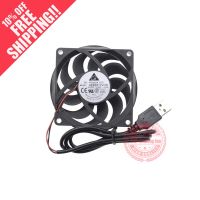 ₪● brand new DELTA AFB0712VHB 7CM Ultra thin USB 5V silence 8CM cooling fan