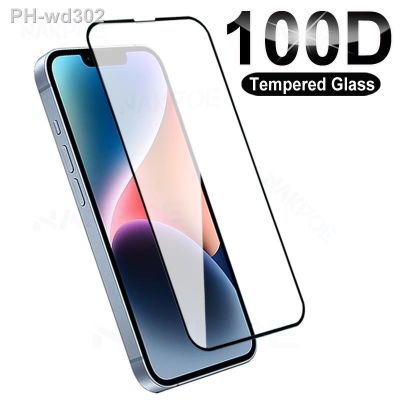 hot【DT】 100D Safety Tempered Glass iPhone 14 13 12 mini Protector X XR XS Film