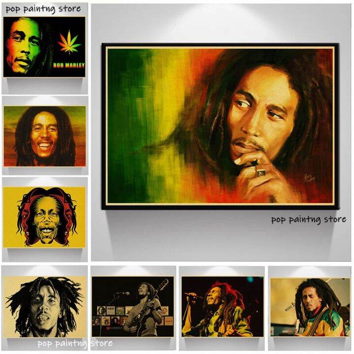 retro-bob-marley-โปสเตอร์พิมพ์ภาพวาดผ้าใบ-reggae-rock-nostalgic-ภาพผนังสำหรับห้องนั่งเล่นบาร์ผับห้องนอน-wall-decor