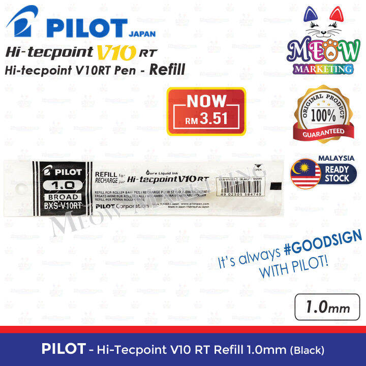 Pilot HiTecpoint V10 RT Roller Ball Liquid Pen Refill 1.0mm Black
