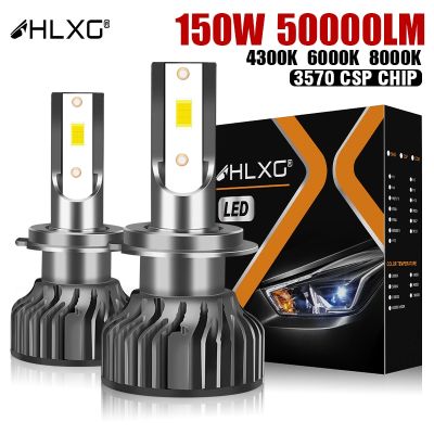HLXG H7 LED canbus HB3 HB4 H1 H8 H11 H4 9005 9006 HIR2 Car Led Lights Auto Headlamp CSP chips Car Headlight 150W 50000LM 6000K Bulbs  LEDs  HIDs