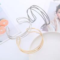 【CC】 2022 Punk Gold Color  Choker Necklace for Metal Collar Fashion Statement