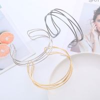 【DT】hot！ 2023 Punk Gold Color  Choker Necklace for Metal Collar Fashion Statement