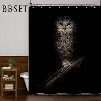 Animal Shower Curtain Forest Owl on The Dark Background Pattern Waterproof Multi-size Douchegordijn Bathroom Decor with 12 Hooks