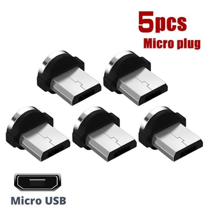 uslion-5pcs-type-c-micro-usb-magnetic-plugs-for-mobile-phone-replacement-parts-durable-type-c-converter-charging-cable-adapter-cables-converters