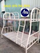 Giường tầng sắt tròn giá rẻ sơn tĩnh điện ngang từ 80cm 1m 1m2 dài 2m bảo