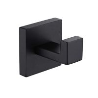 6 Pack Matte Black Towel Hook Stainless Steel Bathroom Rust Proof Clothes Towel Coat Hook Wall Mounted Square Hanger