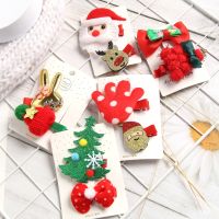 Christmas Women Hair Clip Santa Claus Antler Hairpin Cartoon Cute Bow Barrette Girls Hair Accessories Teenagers Female Gift