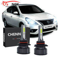 ชุดหลอดไฟหน้า LED สีขาว6000K 2ชิ้นสำหรับ Nissan อัลเมร่า N17 2012-2020