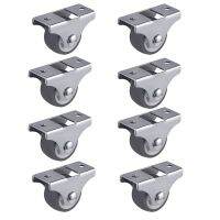 8PCS TPE Caster Wheels Duty Fixed Casters with Rigid Non-Swivel Base Ball Bearing Trolley Wheels Top Plate 1 Inch