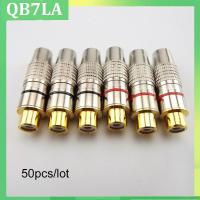 50pcs Wholesale Gold Plated RCA Female Jack Plug Connector Solder Audio Video Adapter RCA Female Convertor for Coaxial Cable QB7LA