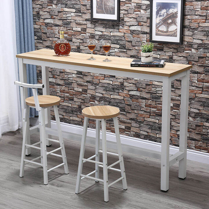Bar table against the wall Home living room Simple modern milk tea