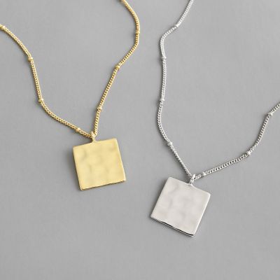 [COD] XF329 version of necklace concave-convex geometric square personalized niche chain ornaments